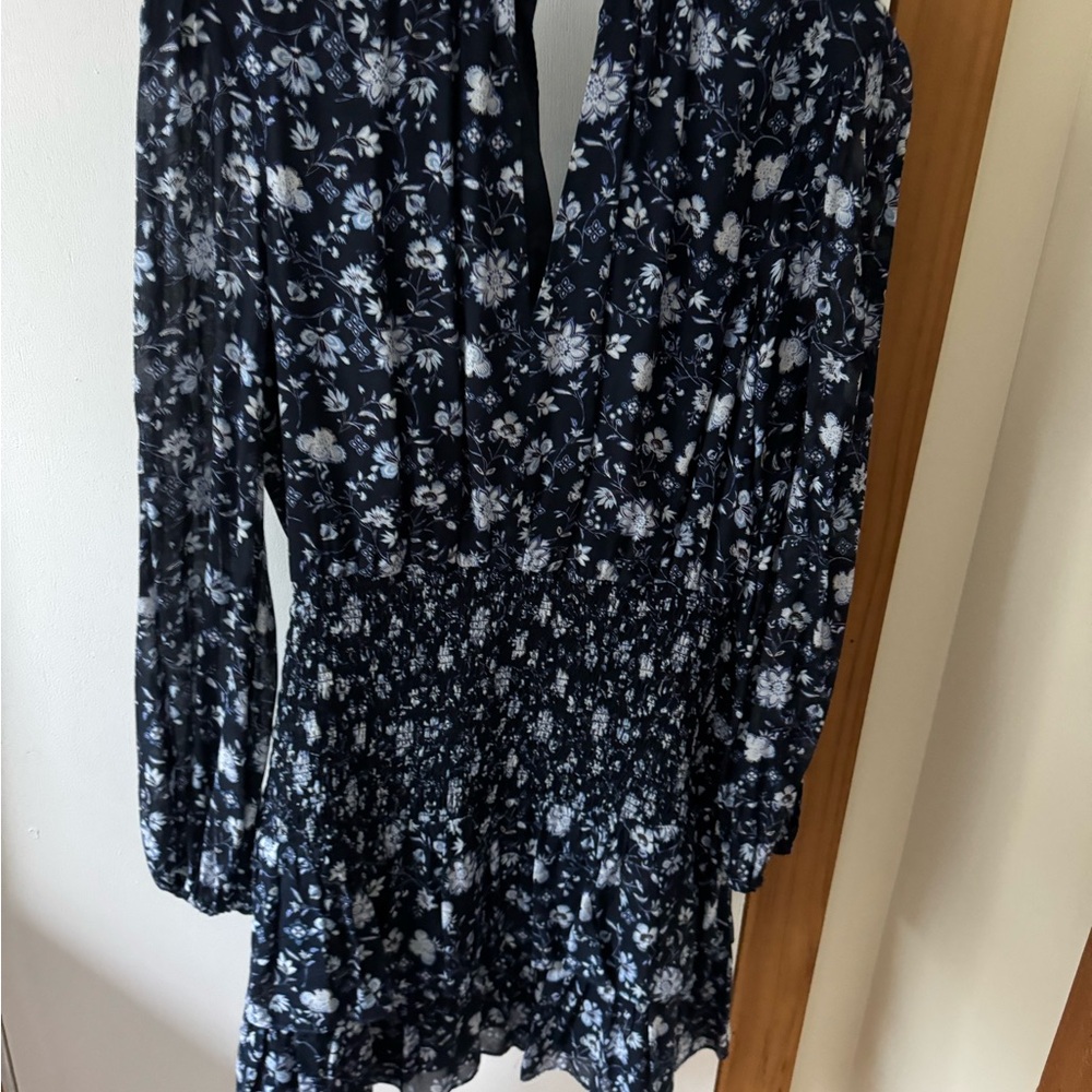 INTERMIX Navy Floral Mini Dress